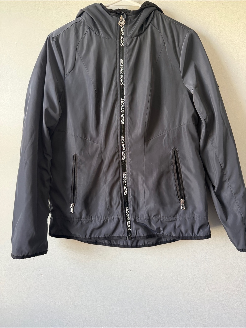 Michael Kors Men's Hooded Windbreaker Jacket - Charcoal